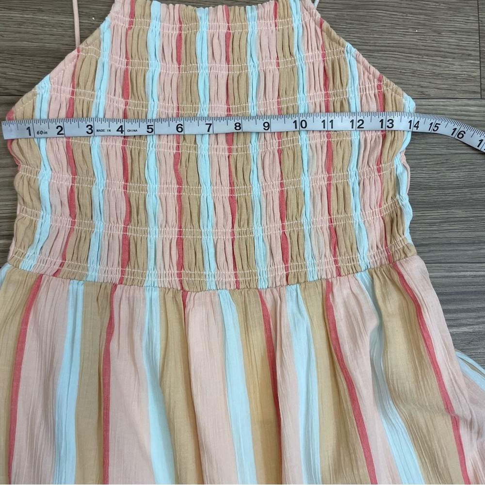 Z Supply Pastel Crinkle Gauze Smocked Upper Midi Maxi Sun Dress - Picture 8 of 14